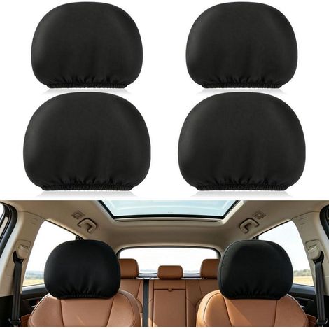 Kopfstützenbezüge Auto 4er Set, Universal Elastisch, 2x Vorne + 2x Hinten