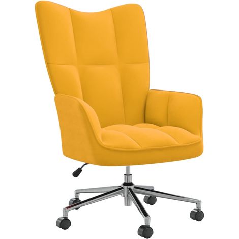 Chaise de relaxation Jaune moutarde Velours 7 (1/5)
