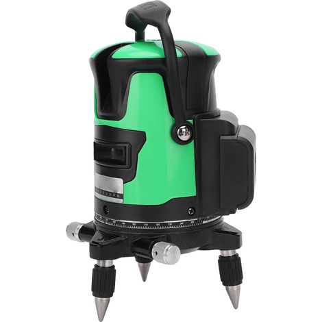 Automatisches, selbstnivellierendes 360°-Dreh-Laser-Nivelliergerät mit 3 Linien (grüner Strahl), AC 100–240 V (1/5)