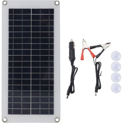 Kit Panneaux Solaires - 12 V - Silicium Monocristallin - IP65 - 23-24 % Rendement - Pour Camping-Car, Camping, Randonnée, Vélo - 1 Pièce (1/4)