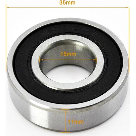 (6202-2RS 15X35X11mm) 2 roulements RS en acier chromé à billes à gorge profonde (1/4)