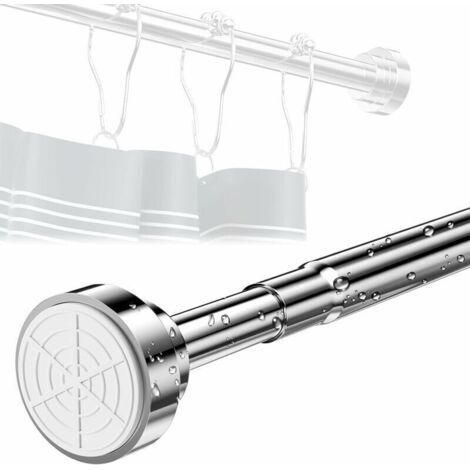 [JAMAIS UTILISÉ]Tringle télescopique, 55-85cm Tringle à Rideau de Douche sans perçage en Acier Inoxydable Tringle à vêtements Extensible réglable en tournant (1/5)