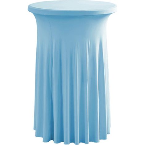 Gonna elastica rotonda per tavolo da cocktail, 61x109 cm, copritavolo alto aderente, accessori per matrimoni/compleanni (blu) (1/4)