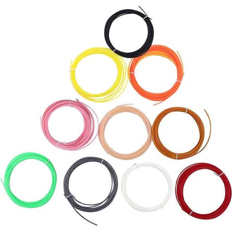 Filament PCL haute température de 1,75 mm pour imprimante 3D, recharges de filament pour stylo 3D (10 m, 10 couleurs aléatoires ABS)-10m-Colorful