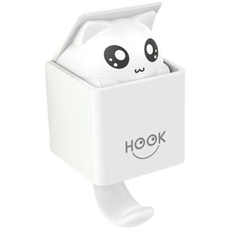 Crochets adhésifs pour animaux, crochets muraux décoratifs en plastique pour enfants chat créatif, max 2 kg, adaptés au salon, salle de bain, cuisine (1/5)