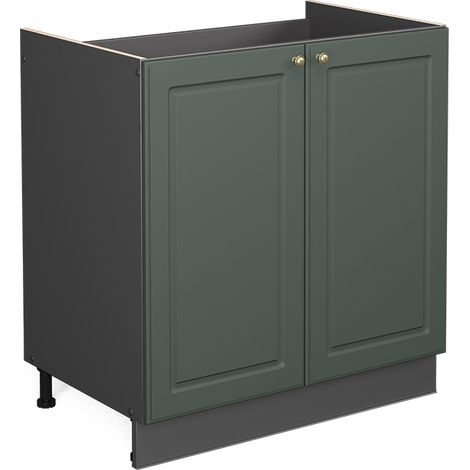 Armario bajo para fregadero Fame-Line, Verde dorado Casa de campo, 80 cm sin encimera, Vicco