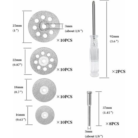 [JAMAIS UTILISÉ]Kit de 50 disques de coupe diamantés pour outils rotatifs, meuleuses pneumatiques, disques à tronçonner le métal