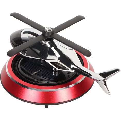 Désodorisant de voiture en forme d'hélicoptère rotatif à énergie solaire rouge, purifie les odeurs et soulage le stress convient également comme objet de décoration pour les bureaux et les bars.