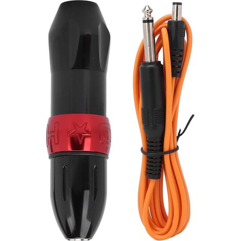 Stylo Tatouage Rotatif Professionnel - Machine à Tatouer Portable avec Cordon Clip Aluminium Rouge et Noir (1/5)