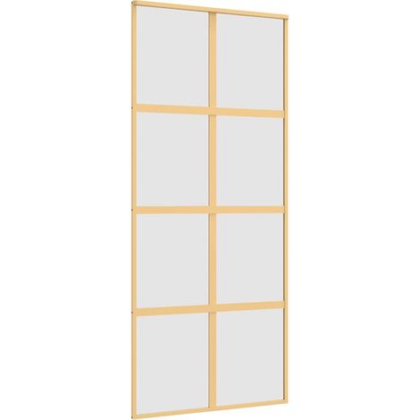 Maison Exclusive - Porta Scorrevole Dorata 90x205 Vetro Smerigliato ESG Alluminio
