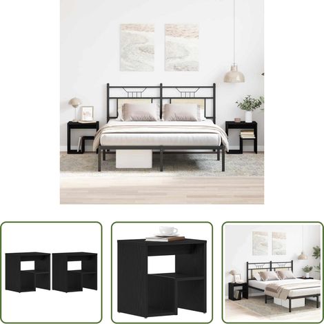 Rangement chambre -  Cabinet de chevet 2 pcs Chêne noir 40 x 30 x 40 cm (1/5)