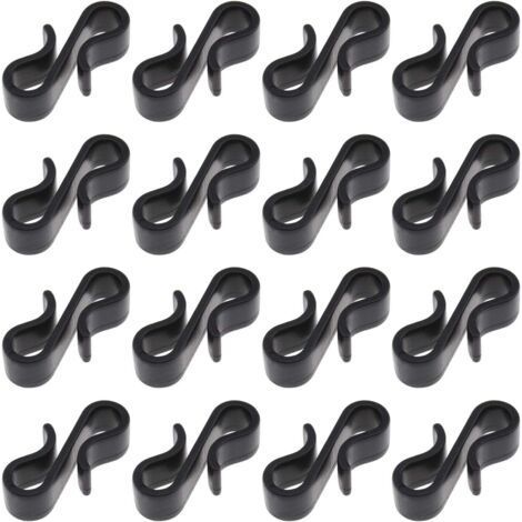 100pcs Crochet de Gouttière Clip de Lumière Crochets à Pince en Forme S Plastique pour Décoration Noël Lumières Suspendues (1/5)