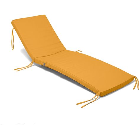 Matelas Bain de Soleil 185x60 Jaune Miel - Déhoussable & Imperméable (Transat) (1/5)