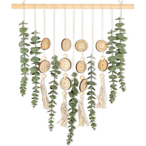 Foglie artificiali, decorazioni murali, foglie verdi finte, piante sospese per la casa, stile bohémien, rustico, per camera da letto, cucina, sala da pranzo, soggiorno, bagno