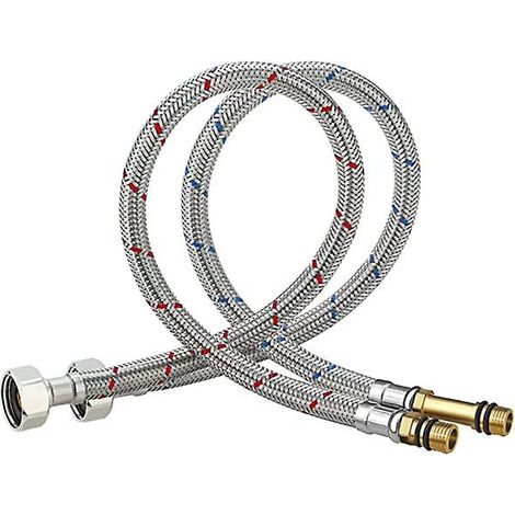 Raccord de tuyau ZK-G3/8 - M10-60CM, raccord de tuyau blindé allongé, tuyau pour robinets (1/5)
