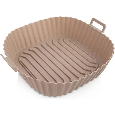 Rivestimento in silicone per friggitrice ad aria, riutilizzabile, 22 cm, beige