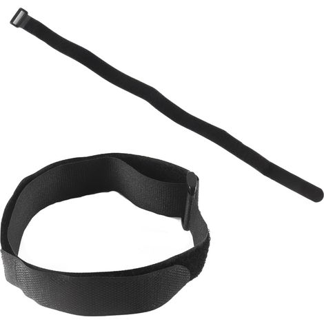 Lot de 6 sangles de fixation réutilisables pour parasol de terrasse, en nylon noir et polyester, avec crochet et sangles réglables (1/5)