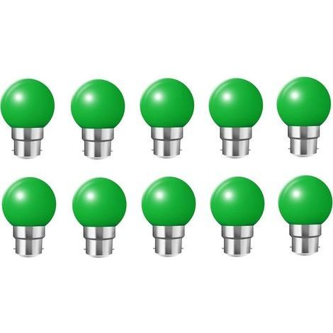 10X B22 Ampoule vert 1W Ampoule Couleur Économie d'énergie Couleur à LED 200LM Adapté aux Décoration AC 220V-240V vert (1/4)