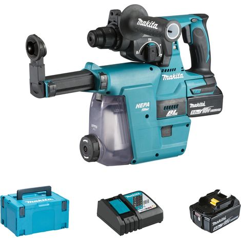 MAKITA DHR242ZJW TONDEUSE SDS + 18 V BL+DX06 3FUNZ, 18 V, TURQUOISE (1/5)