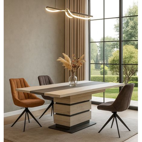 Table à manger moderne avec rallonge pied design 200 GILDA (1/5)