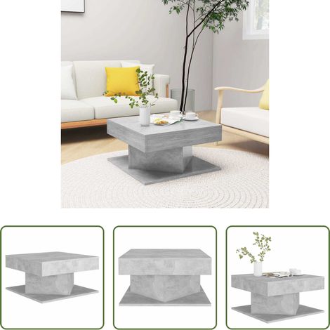 Table de salon - Table basse Gris béton 57x57x30 cm Bois d’ingénierie (1/5)