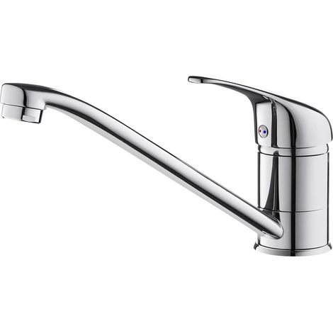 Rubinetto da cucina in ottone, rubinetto per lavello cromato, miscelatore da cucina girevole a 360°, miscelatore per lavello con beccuccio basso per cucina (1/5)