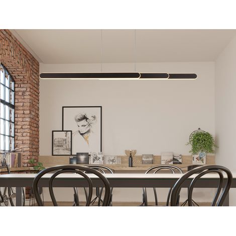 LED Pendelleuchte HELIOS Schwarz dimmbar & ausziehbar, max. Breite 130cm (1/5)