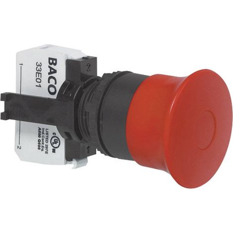 BACO L22DD01A Interruttore di arresto di emergenza Anello frontale in plastica, nero IP69K 1 pz. (1/2)