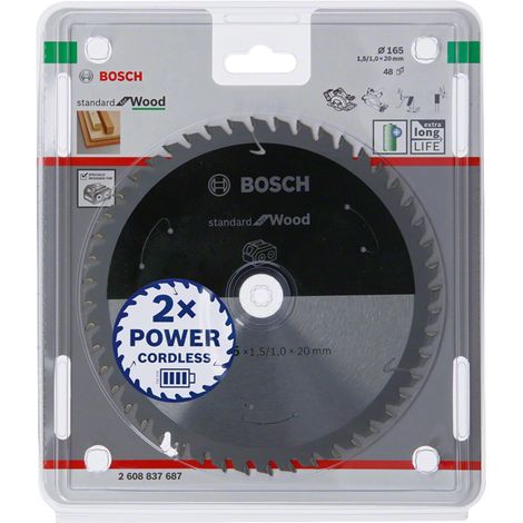 BOSCH PIŁA TARCZOWA STANDARD WOOD ACCU 165x20x48z