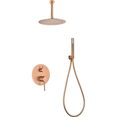 Imex -  Columna Ducha Empotrada con Grifo Oro Rosa Serie  Tívoli
