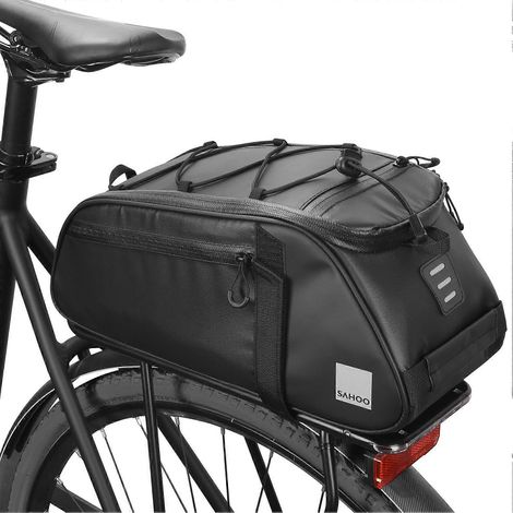 Sacoche arrière de vélo 8L, grande capacité, avec réflecteurs, idéale pour VTT et vélo de route. Sacoche de rangement pour vélo. Sacoche à main. (1/5)