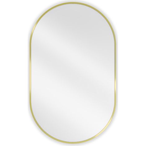 Mexen Loft specchio da bagno ovale 90 x 55 cm, cornice d'oro - 9851-090-055-000-50 (1/5)