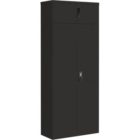 Maison Exclusive - Armadio Classificatore Nero 90x40x220 cm in Acciaio