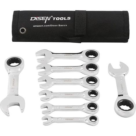 CHIAVI CRICCHETTO NANE CORTE POLLICI SAE 5/16 A 3/4 IMPERIALI ACCIAIO CHROME XI