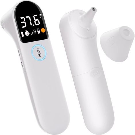 Forehead and ear thermometer for babies and adults - Fever alert - Food temperature measurement - High accuracy - LCD screen (1/4)