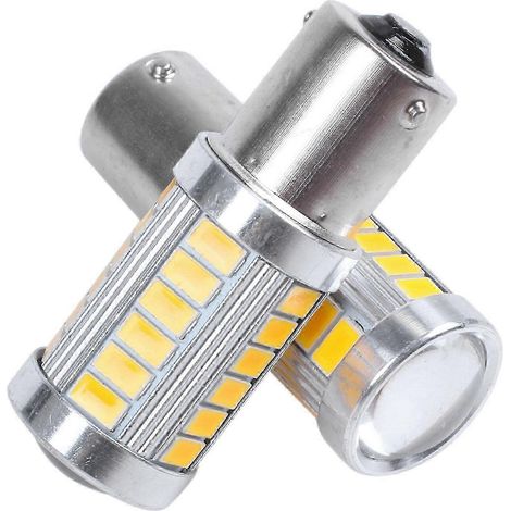 2 Stück bernsteinfarbene 1156PY BAU15S PY21W LED 33SMD Auto-Rücklicht-Blinker-Brems-Rückfahrlichtbirne Y Edition 0710