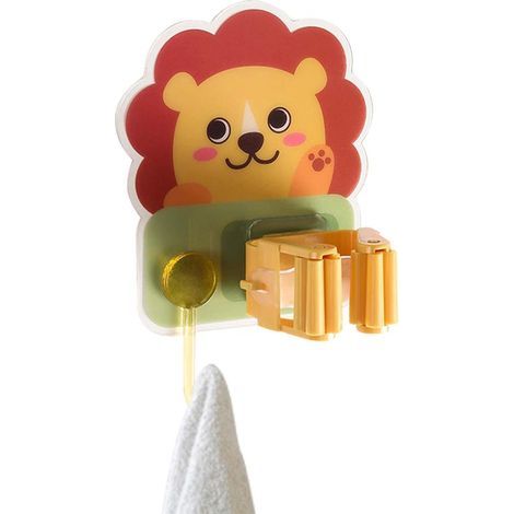 CSPARKV Balai Pince à vadrouille autocollante avec Crochet,Support vadrouille Dessin animé pour la Maison, la Cuisine et Le Jardin (1/4)