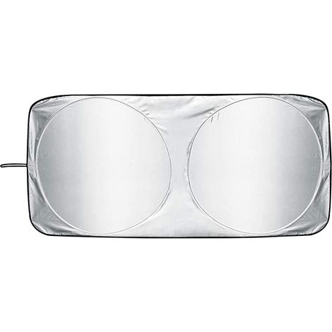 64 x 33,8 Zoll (ca. 163 x 86 cm) großer Sonnenschutz für die Windschutzscheibe von Pkw, SUVs, Vans und anderen Fahrzeugen, reflektierender Schutz, Sichtschutz für Lkw und Pkw (1/5)