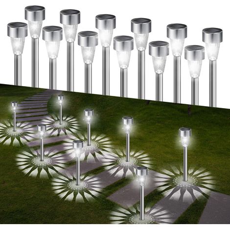 Lampe Solaire Exterieur Jardin, 12 Pcs Lumière De Jardin Solaire, Décoration Eclairage Extérieur Solaire Étanche, Lampes Solaire Deco Pour Patio Chemins Cour Porche Noël