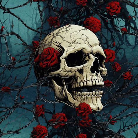 Tela decorativa para exteriores Oxford - Motivo de calavera I DX4101 (1/5)