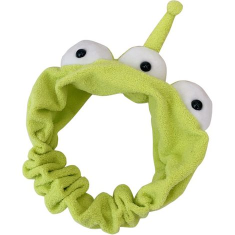 Bandeau en peluche à motif dessin animé avec de grands yeux, élastique pour les cheveux, idéal pour le sport et le maquillage. Bandeau à 3 yeux. (1/5)
