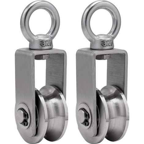 Poulie avec 2 Roulements, Poulie pour Cable, 34mm Poulie Inox 304 (1/5)