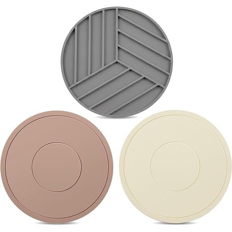 Multifonctionnel Dessous de Poêle Rond 15,3 cm Dessous de Plat Ronds en Silicone Rond Tapis de Dessou de Plat en Silicone Dessous de Verre Dessous de Plats Sets de Table (1/5)