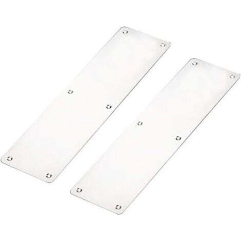 Door Finger Push Plate, 2 x Fireproof Door Finger Push Plates, 300 x 80mm Brushed Stainless Steel Kickplate Door/Lower Door Protection with Screws, Square Corner (1/5)