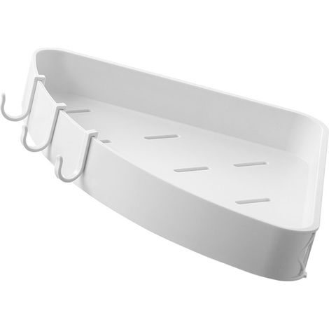 Étagère de rangement murale sans perçage pour salle de bain, en forme d'éventail, adaptée au rangement des meubles-lavabos et des toilettes. (1/5)