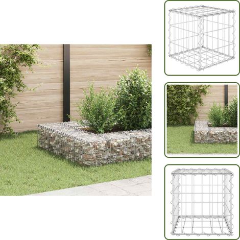 Lit surélevé cube à gabion Fil d'acier 30x30x30 cm - Jardiniere Gabion - Bac A Planter - Border Fleurie - Jardin Vertical - Decoration Exterieur (1/5)