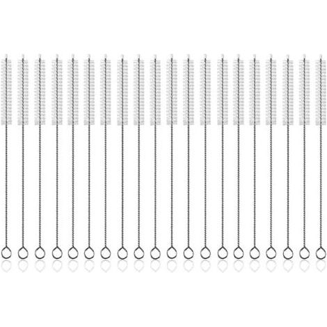 Goupillon Paille 20 Morceaux-Brosse en Paille-Goupillon Gourde-Brosse De Nettoyage De Paille-La Brosse à Paille en Acier Inoxydable Est Réutilisable (1/5)