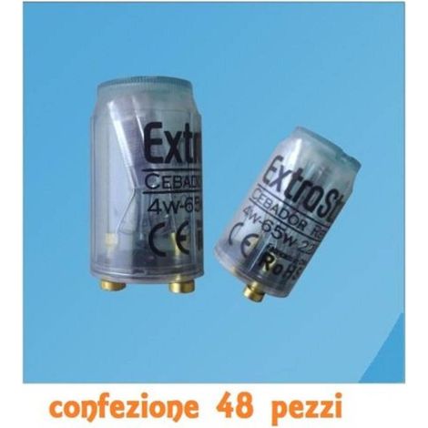TrAdE Shop Traesio - Set 48 Pezzi Starter Neon Lampade Ad Incandescenza Plafoniera Lampada 4-65w -