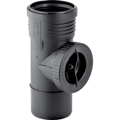 Geberit Silent-PP Pieza de limpieza 90° con abertura de servicio redonda, DN 125, 390.627.14.1