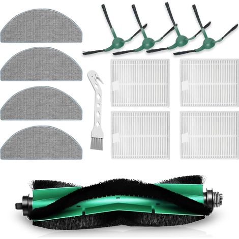 Robot Vacuum Cleaner Accessories: Main Brush, 2 HEPA Filters, 4 Microfiber Cloths, 4 Side Brushes, Compatible Spare Parts (1/4)
